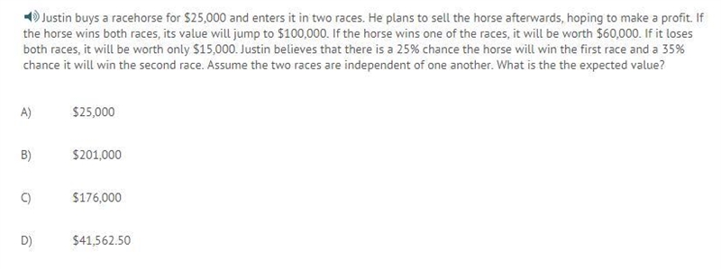 Assume the two races are independent of one another. What is the the expected value-example-1