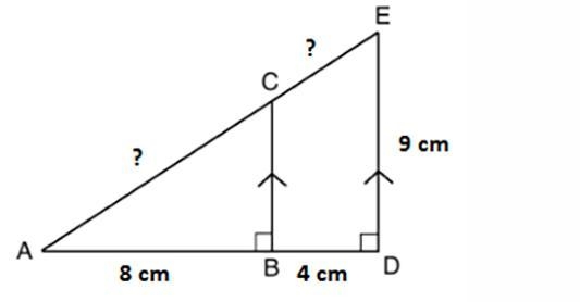 Since BC is parallel to DE, triangles ABC and ADE are similar. What are the lengths-example-1