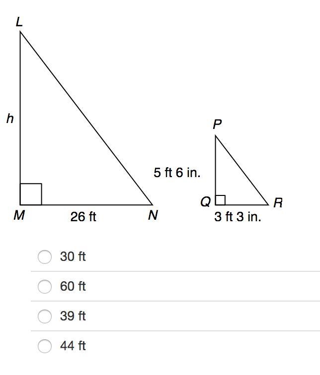 Tom is 5 ft 6 in. tall. To find the height of a building, he measured his shadow and-example-1