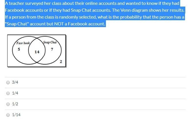 A teacher surveyed her class about their online accounts-example-1