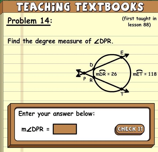 FIND THE DEGREE MEASURE OF ANGLE DPR.-example-1