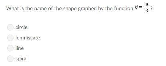 What is the name of the shape graphed by the function theta = pi/3-example-1