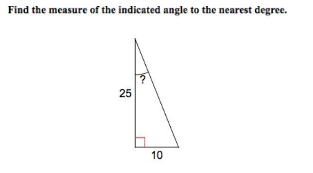 Find the measure of the missing angle to the nearest degree-example-1