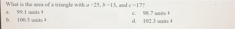 What is the are of a triangle (picture provided)-example-1