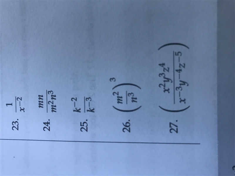 This is really confusing me: Simplify so that your answers contain only positive exponents-example-1