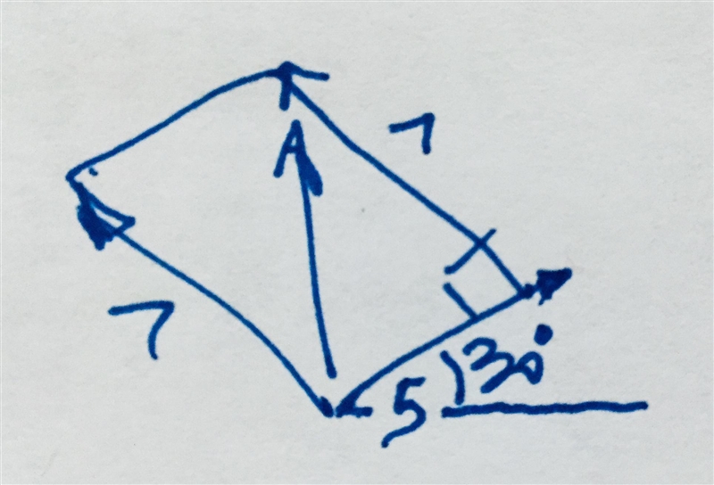 Vector u has a magnitude of 5 units and a direction angle of 30°. Vector v has a magnitude-example-1