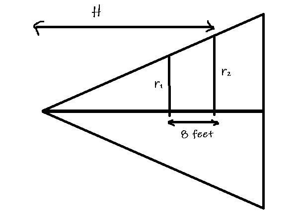 Two cross sections of a right hexagonal pyramid are obtained by cutting the pyramid-example-2