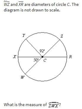 WZ and XR are diameters of circle C. The diagram is not drawn to scale. What is the-example-1