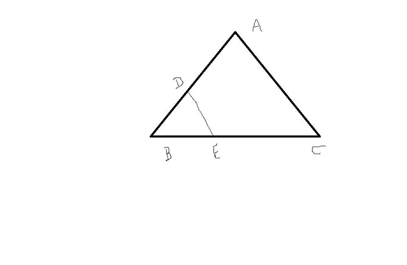 Suppose given △ABC with a line segment DE connecting sides AB and BC so that DE ∥ AC-example-1