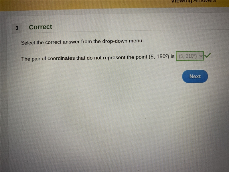 The pair of coordinates that do not represent the point( 5,150’) is A. (5,-210) B-example-1