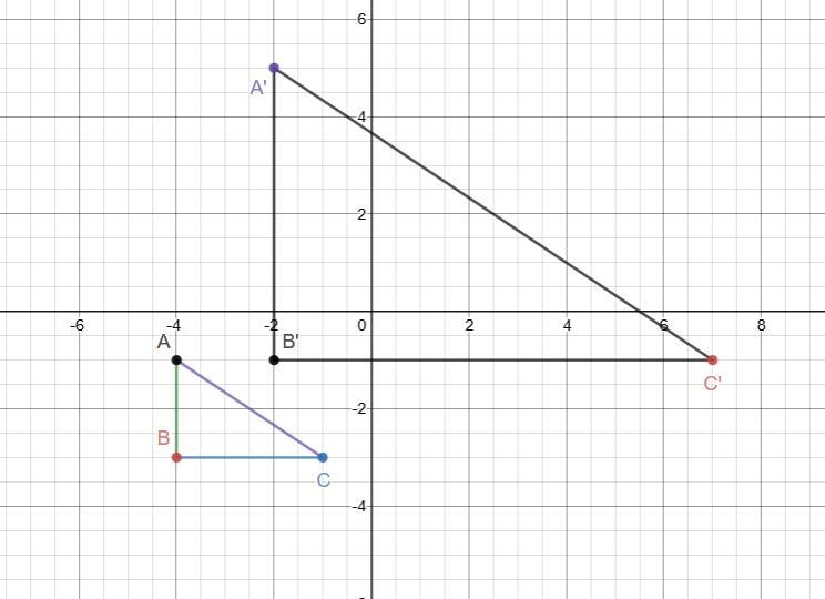 ΔEFG is dilated from the origin at a scale factor of 2 to create ΔE′F′G′. Select the-example-1