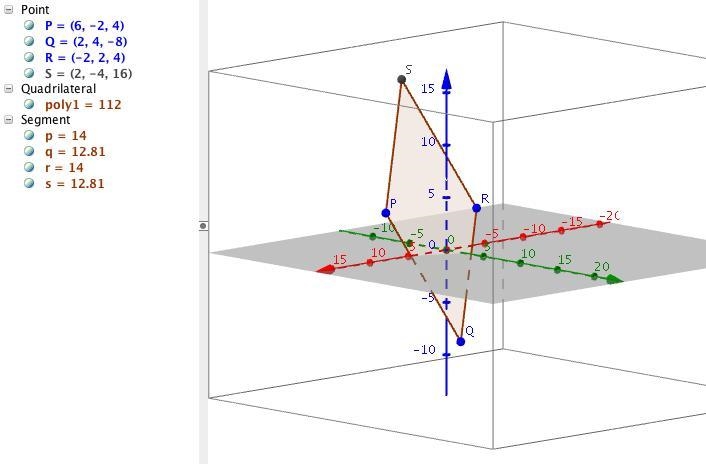 PQRS is a parallelogram. Given that three of the vertices are P(6,-2,4), Q(2,4,-8), and-example-1