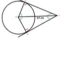 2 tangents are drawn from a point a which is 37 cm from the center of the circle. The-example-1