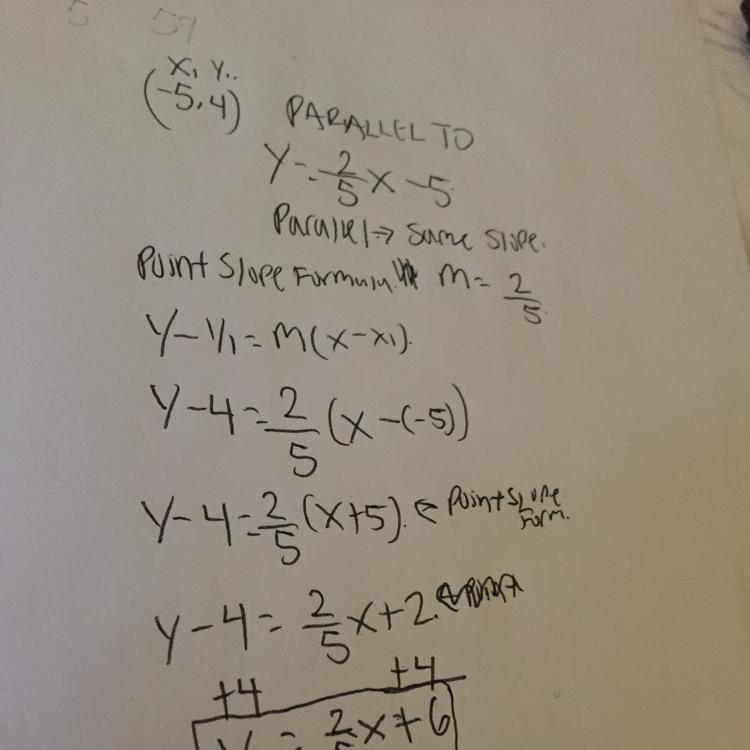 (-5,4), parallel to y=2/5x-5-example-1