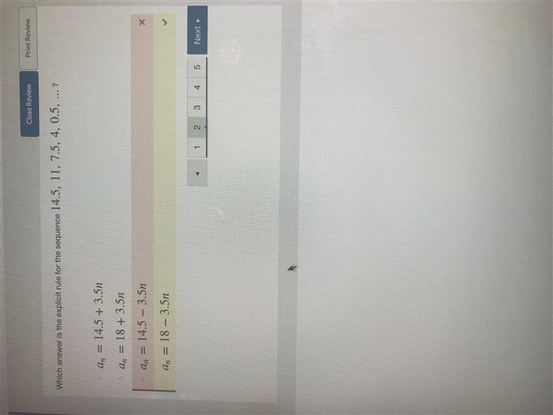 Which answer is the explicit rule for the sequence 14.5, 11, 7.5, 4, 0.5,.....-example-1