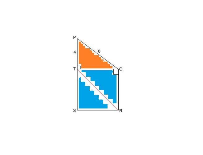 Square STQR is drawn on one side of right triangle TPQ. The length of each side of-example-1