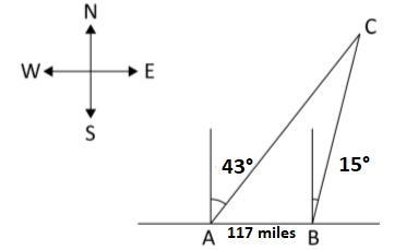 Two tracking stations are on the equator 117 miles apart. A weather balloon is located-example-1