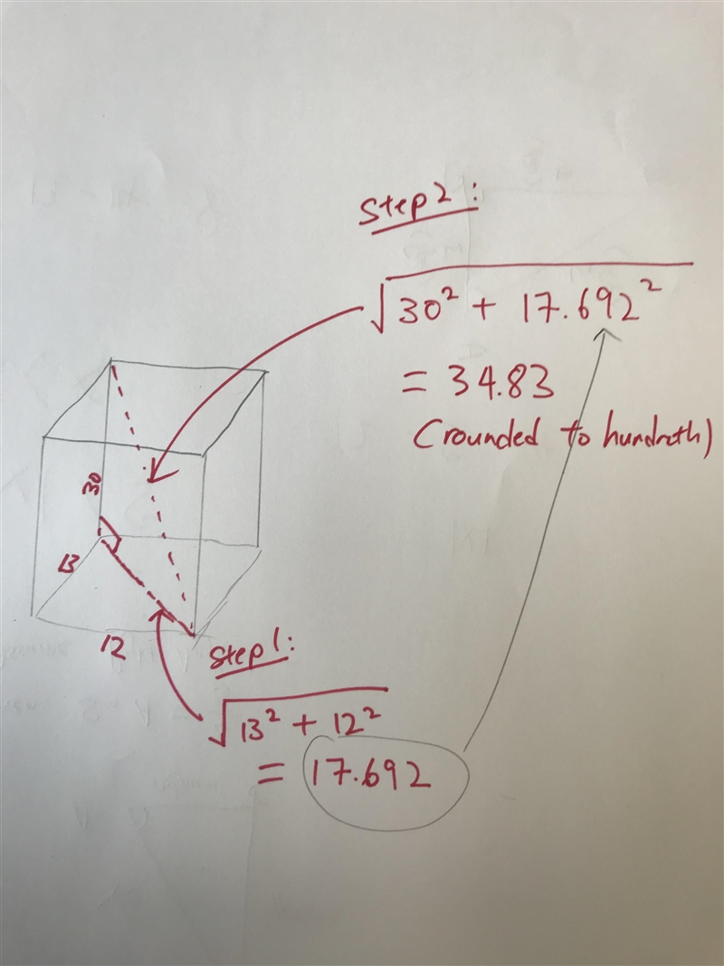 A box has a base of 13 inches by 12 inches and a height of 30 inches. What is length-example-1