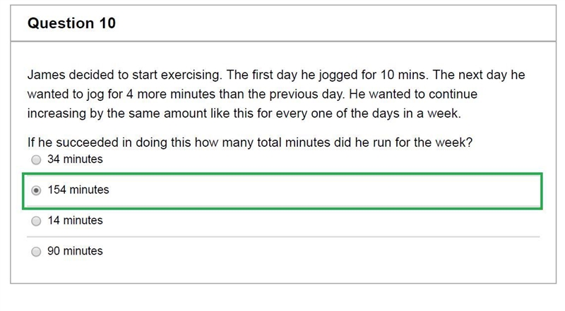 James decided to start exercising. The first day he jogged for 10 mins. The next day-example-1