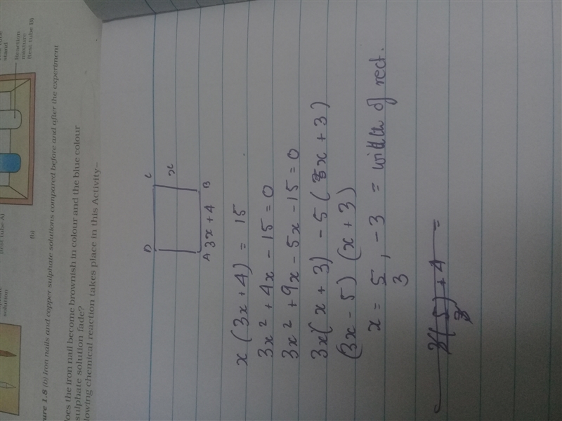 the length of a rectangle is 4 cm more than 3 times its width.the area of the rectangle-example-1