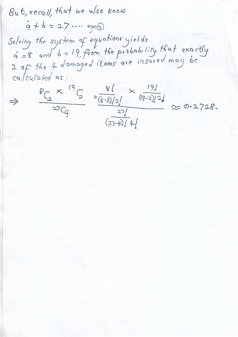 From 27 pieces of luggage, an airline luggage handler damages a random sample of four-example-2