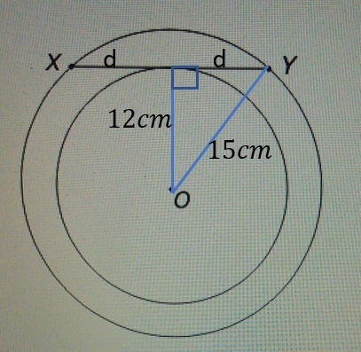 What is the length of chord XY-example-1