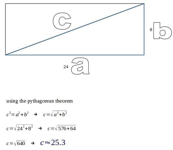 Use the Pythagorean Theorem and square root property to solve. A rectangular park-example-1