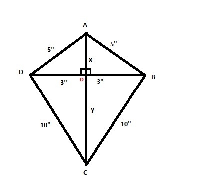 Maci and I are making a small kite. Two sides are 10". Two sides are 5". The-example-1