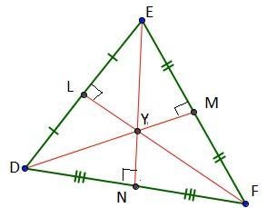 Point Y is the circumcenter of ΔDEF. Point Y is the circumcenter of triangle D E F-example-1