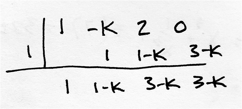 If x − 1 is a factor of x3 – kx2 + 2x, what is the value of k?-example-1