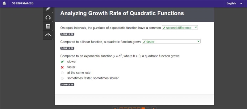 On equal intervals, the y-values of a quadratic function have a common _________-example-1