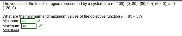 The vertices of the feasible region represented by a system are (0, 100), (0, 80), (80, 60), (80, 0), and-example-1