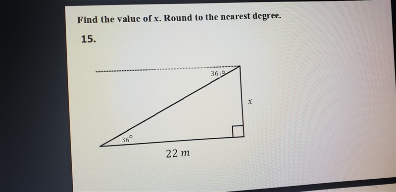 Find the value of x. round to the nearest degree.​-example-1