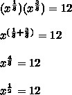 When simplified, the expression x 1/8 times x 3/8 is 12. Which is a possible value-example-1