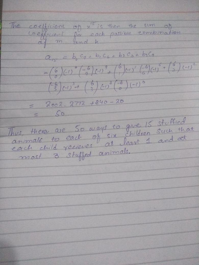 Use generating functions to determine the number of different ways 15 identical stuffed-example-1