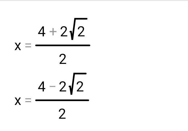 Pls answer this question x^2 -4x +2=0-example-1