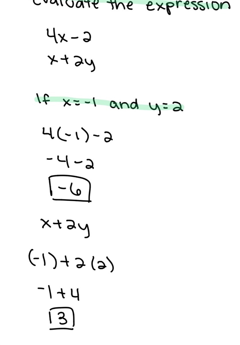 Evaluate the expression 4x - y x + 2y If x = -1 and y = 2-example-1