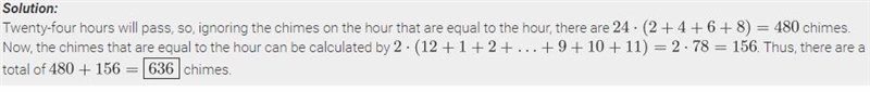 My clock chimes two times 15 minutes after the hour, four times 30 minutes after the-example-1