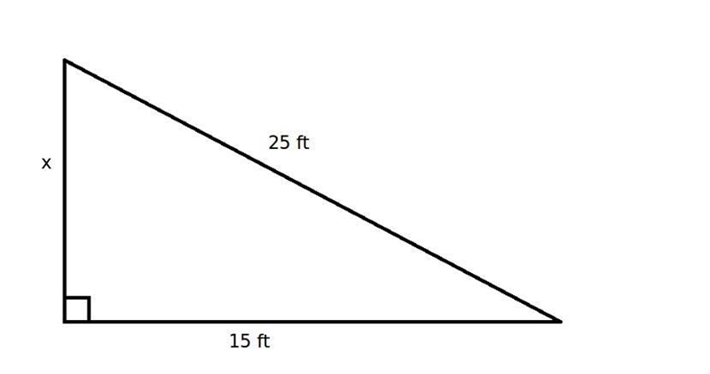 A 25-foot ladder leans against a wall. The base of the ladder is 15 feet from the-example-1