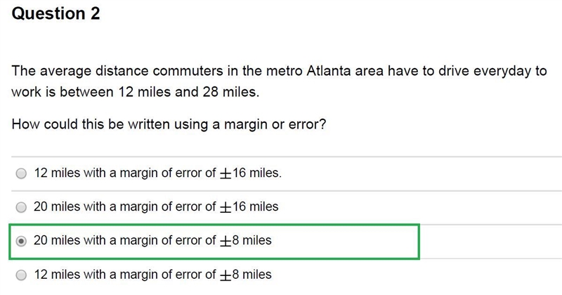 The average distance commuters in the metro Atlanta area have to drive everyday to-example-2