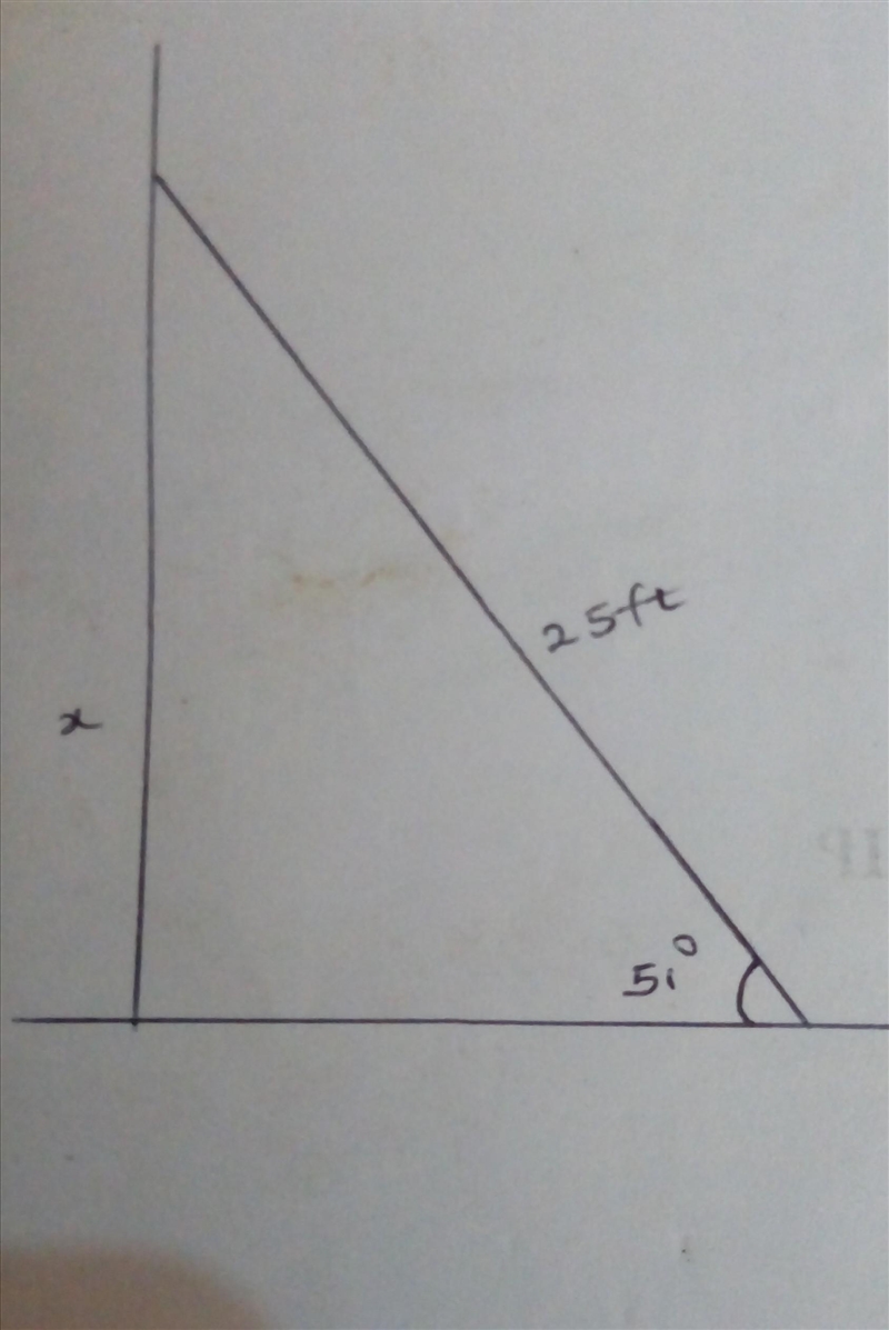 A 25-ft ladder leans against a building so that the angle between the ground and the-example-1