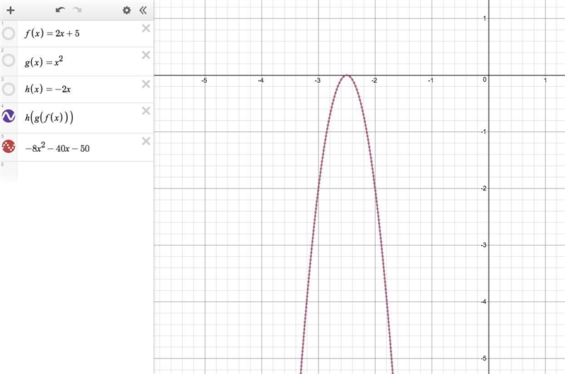 Given: f(x) = 2x + 5 and g(x) = x2 and h(x) = -2x h(g(f(x))) = ?-example-1