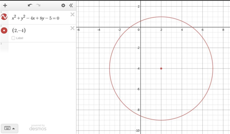 Complete the square and then find the center and radius from the circle equation x-example-1