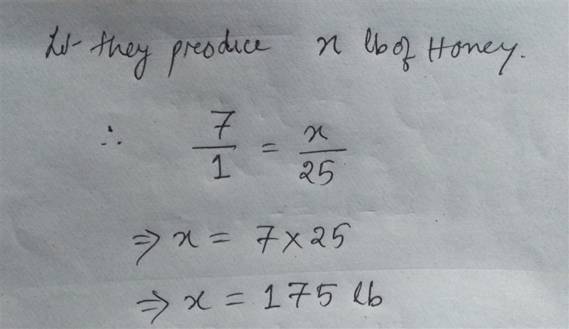 Honey bees produce 7 lb of honey for every one pound of beeswax they reproduce use-example-1