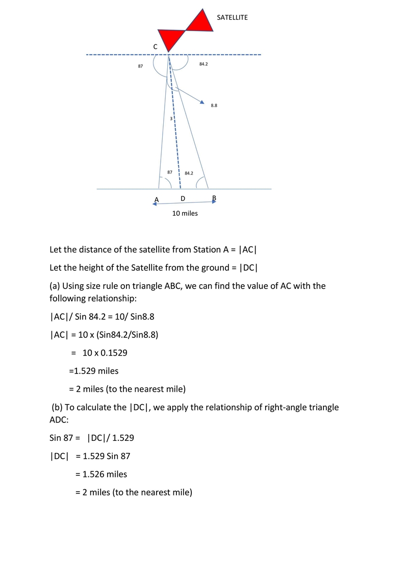 The path of a satellite orbiting the earth causes it to pass directly over two tracking-example-1