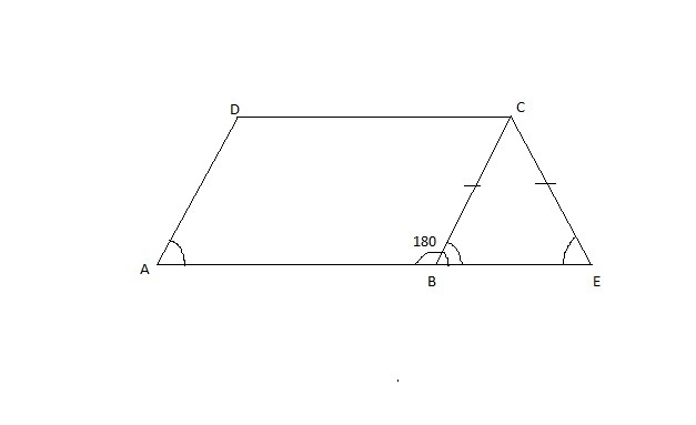 Given ABCD is a parallelogram ABE equals 180° CBE is congruent to CEB prove DAE is-example-1