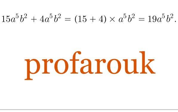 Write the expression below in simplest form. 15a5b2+4a5b2-example-1