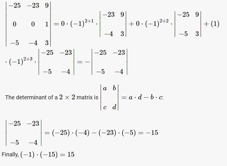 What is the determinant of 15 18 154-example-1