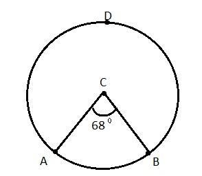 Points AA and BB lie on circle CC, and point DD lies on the major arc formed by AA-example-1