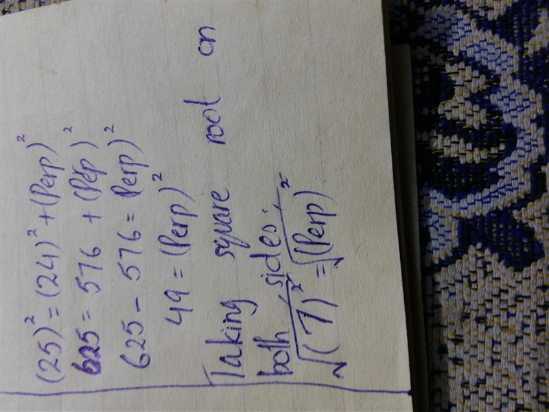 Use the Pythagorean Theorem to find the length of the missing side of the right triangle-example-2